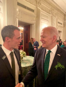 Seamus Leheny of Logistics UK meeting Joe Biden President of the USA