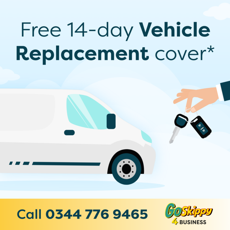 GoSkippy 4 Business Free Replacement Vehicle Advertisement for Van Insurance