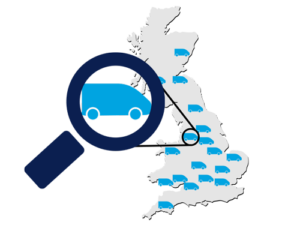Local Courier Directory Search Icon Logo with Map of UK