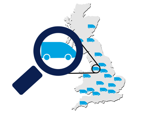 Local Courier Directory Search Icon Logo with Map of UK