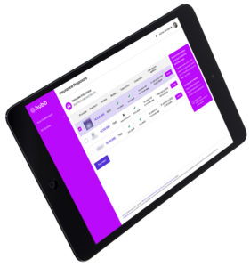 Insurance account admin on a tablet