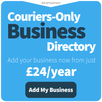 A graphic that reads "couriers-only business directory - add your business from just £24 year - Add my business"