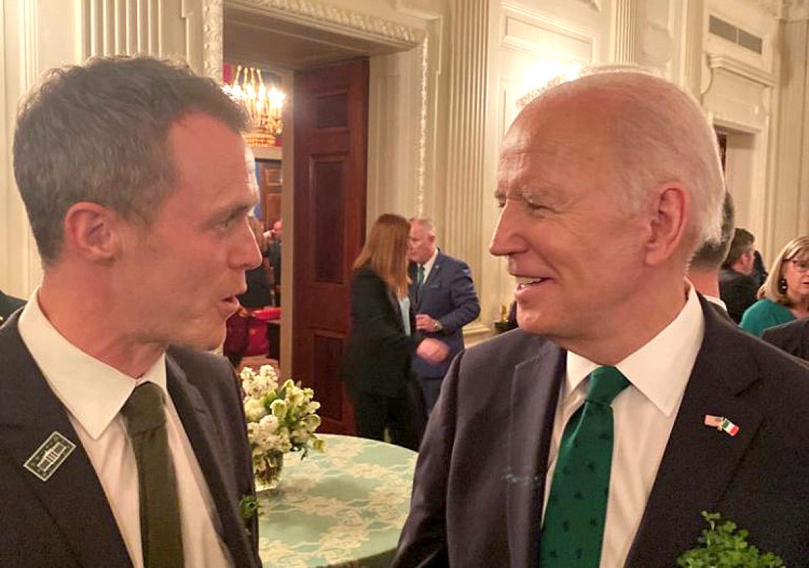 Seamus Leheny of Logistics UK meeting Joe Biden President of the USA